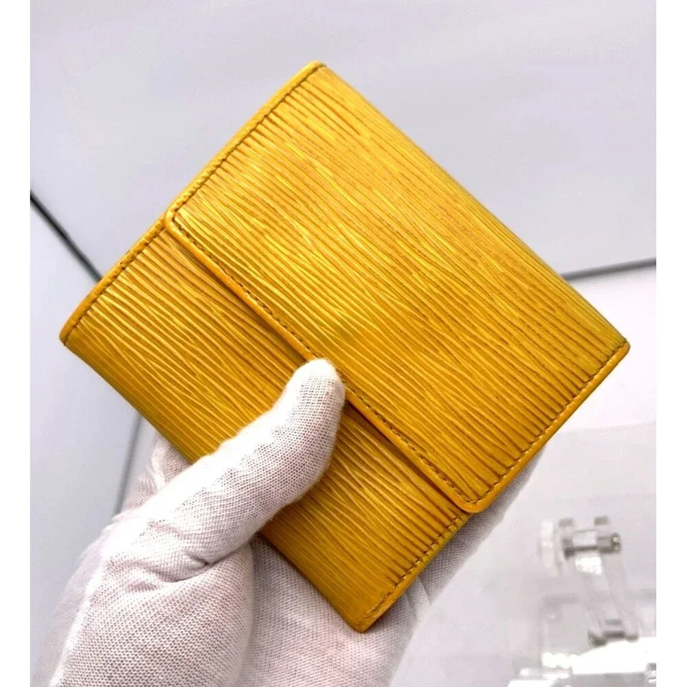 LOUIS VUITTON Portefeiulle Elise Yellow Epi Leather Credit Trifold Wallet France - Picture 3 of 13